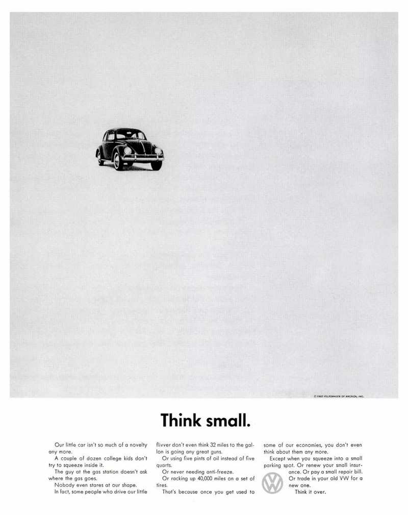A VW fényképes utazással ünnepli, hogy 75 éve van jelen Amerikában VW-Think-Small-Ad-1624x2048
